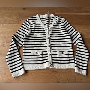 Elie Tahari striped cardigan womens large